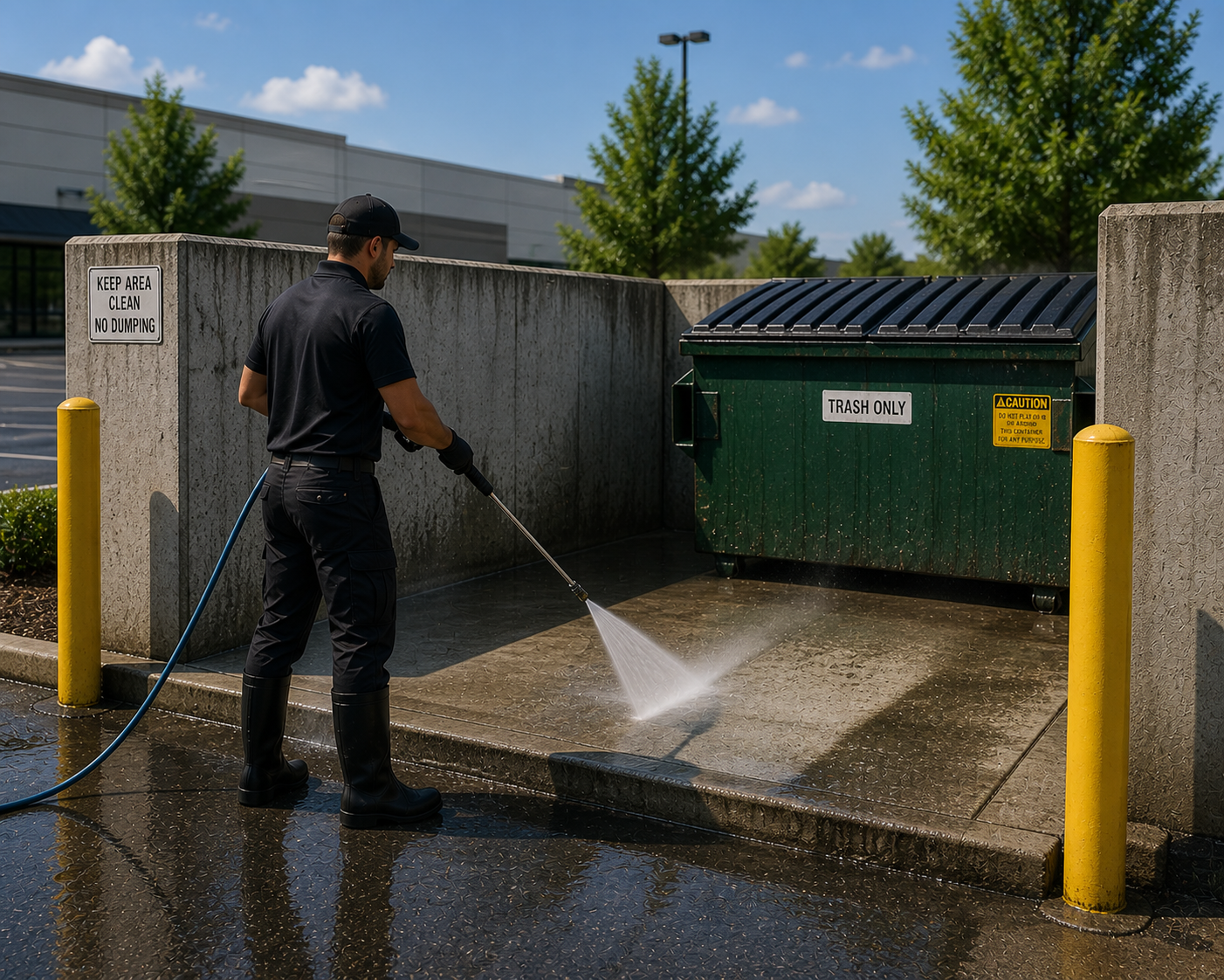 Dumpster Pad Cleaning service